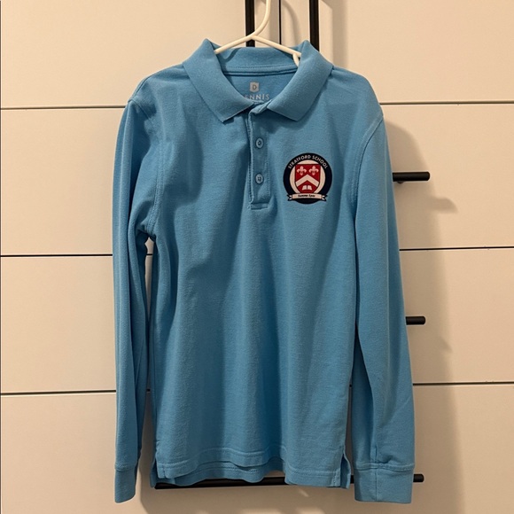 Stratford Cornflower Long Sleeve Pique Polo Shirt - Picture 4 of 5